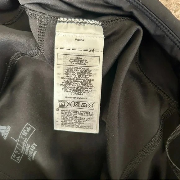 Adidas I Black AEROREADY Running Leggings I Size L I Cropped Mesh Zip Pockets - Picture 10 of 10